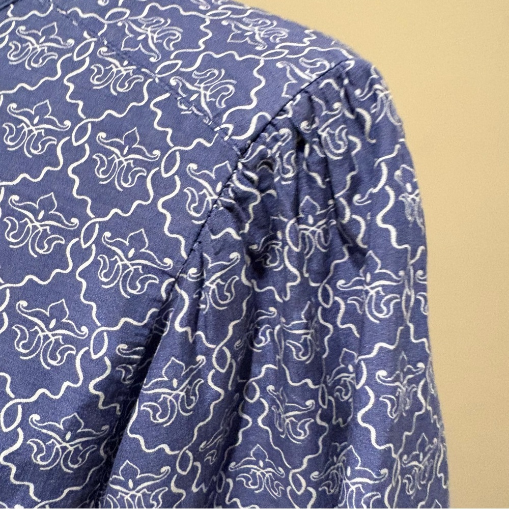 J. McLaughlin White Baloon sleeves button down shirt size L - Picture 12 of 13